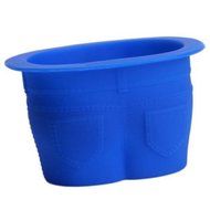 Yingwei Deep Blue Muffin Top Cupcake Molds Reusable Silicone Baking Cups Novelty Jean Shaped Silicone Bake Cups...