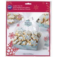 Wilton Cool Blue Christmas Cookie Tray Gifting Kit, 4-Pack