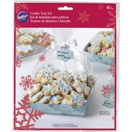 Wilton Cool Blue Christmas Cookie Tray Gifting Kit, 4-Pack N2