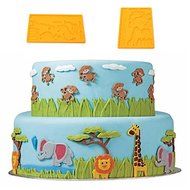 "3D Lace Zoo Silicone Embossing Mould Animal Jungle World Fondant Cake Mold" shopping N3