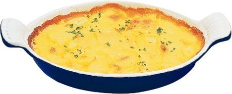 Chasseur 1/2 Quart Enamel Cast-Iron Oval Dish, Blue