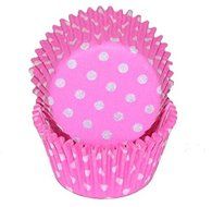 Oasis Supply Baking Cups, Mini 100-Count, Pink Polka Dot