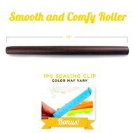 My French Rolling Pin | 15 Inches Durable Tapered Non Stick Ebony Wood Dough Roller for Cookie Pastry Pizza Bakery... N2