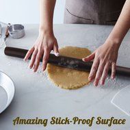 My French Rolling Pin | 15 Inches Durable Tapered Non Stick Ebony Wood Dough Roller for Cookie Pastry Pizza Bakery... N4