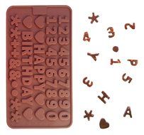 niceeshop(TM) DIY Numbers and Letters Happy Birthday Silicone Gel Handmade Cake Moulds Chocolate Mold(Random Color)