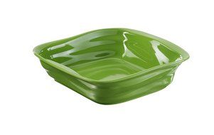 Revol 644804 Froisses Crumple Square Dish, 25cm, Lime Green