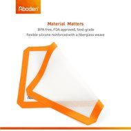 Aboden Non-Stick Silicone Baking Mat, Pack of 2, Orange N2