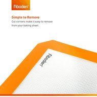 Aboden Non-Stick Silicone Baking Mat, Pack of 2, Orange N7