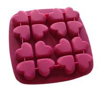 Wholeport Heart Cake Molds for Kids 16-Hole Silicone Baking Cake Mold Bakeware