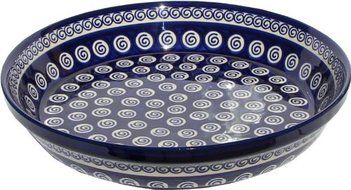 Polish Pottery Dish Pie Plate 10&quot; From Zaklady Ceramiczne Boleslawiec #879-174a Classic Pattern, Height: 1.8&quot;...