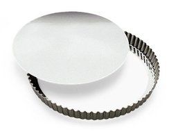 Paderno World Cuisine 4 Inch Fluted Tin Tart Mold with Removable Bottom