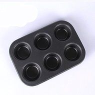 6 Cup Non Stick Carbon Steel Shallow Muffin Cake Baking Pan Tray Tin Bakeware Baking Dish N3