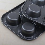 6 Cup Non Stick Carbon Steel Shallow Muffin Cake Baking Pan Tray Tin Bakeware Baking Dish N4