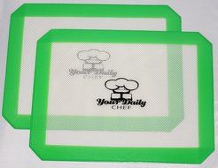 Your Daily Chef Non Stick Silicone Dab Mat Baking Cookie Sheet Set of 2,8.5 Inches X 11 Inches Green