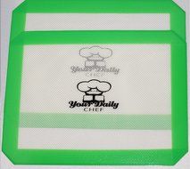Your Daily Chef Non Stick Silicone Dab Mat Baking Cookie Sheet Set of 2,8.5 Inches X 11 Inches Green N5