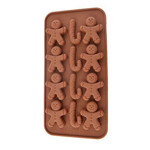 "Silicone Gingerbread Man Christmas Crutches Shape Ice Cream Mold Chocolate Cake" shopping N2