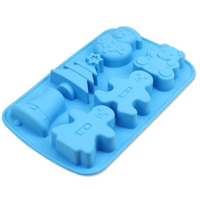 Allforhome(TM) 6 Cavities Christmas Bell Sknowman Tree Silicone Cupcake Baking Mold Soap Molds Polymer Clay Muffin... N2