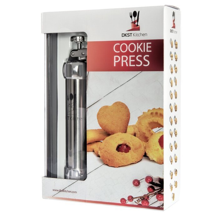 Cookie Press Kit, Includes Storage Case with 25 Seasonal Discs & 8 Icing Tips, Plus FREE Recipes, Helpful Tips... N3