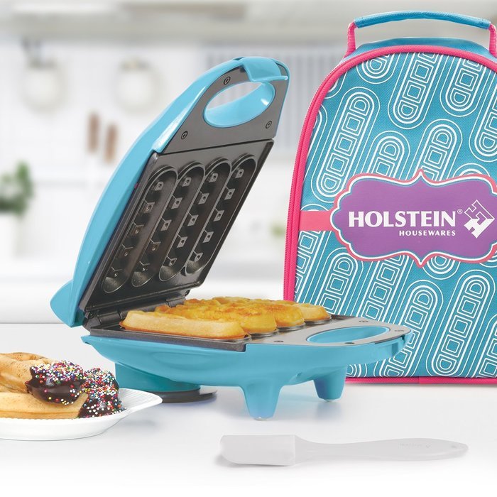 Holstein Housewares HM-09107J-BU Mini Waffle Stick Maker Kit - Blue N3