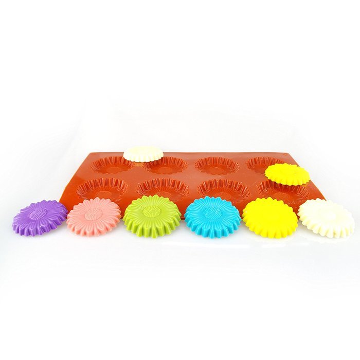 MIREN 8-Cavity Chrysanthemum Shape Non Stick Silicone Mold For Making Cake, Cookie, Chocolate, Pastry, Candies... N6