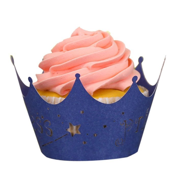 Voberry&reg; 50pcs Princess Crown Cupcake Wrappers Cases Wedding Christening Baby Girl Shower Party Cake Decoration... N5