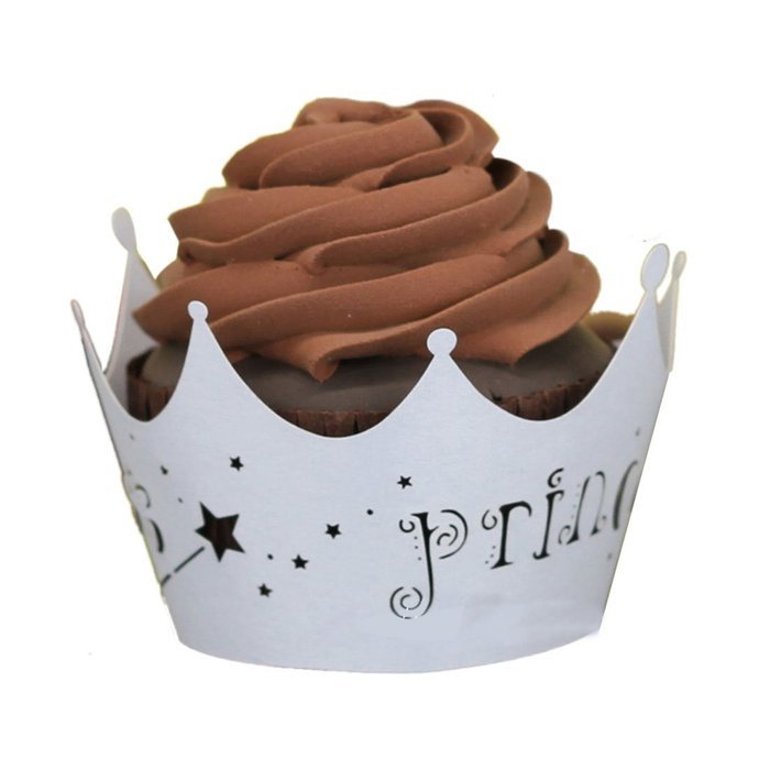 Voberry&reg; 50pcs Princess Crown Cupcake Wrappers Cases Wedding Christening Baby Girl Shower Party Cake Decoration... N7
