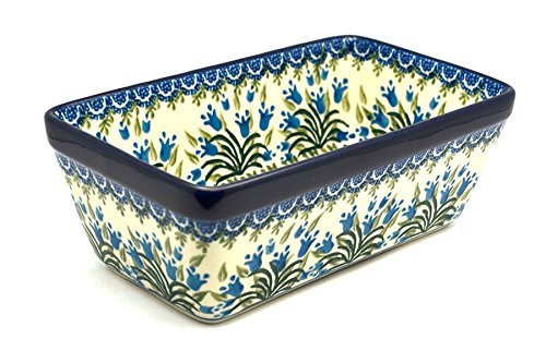 Polish Pottery Baker - Loaf Dish - Blue Bells