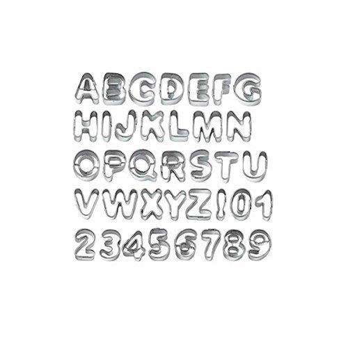 Tinksky 37pcs Metal Alphabet Letters Number Sugarcraft Fondant Cake Decorating Cutters Cookie Biscuit Mould Molds...