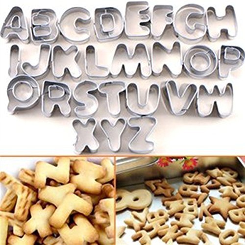 Tinksky 37pcs Metal Alphabet Letters Number Sugarcraft Fondant Cake Decorating Cutters Cookie Biscuit Mould Molds... N2