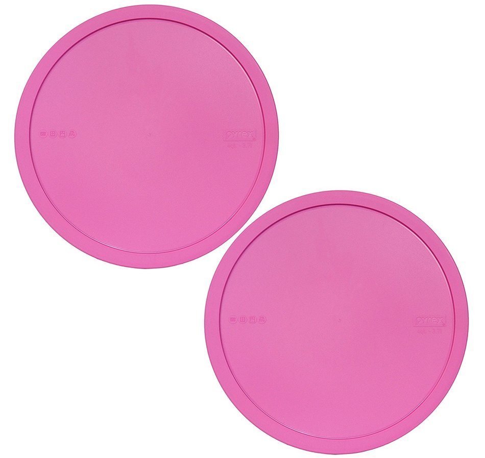 Pyrex 326-PC Round 12-inch Dia. Pink 4-Quart (3.7L) Plastic Mixing Bowl Lid/Cover (2-Pack) (12-inch Dia.)