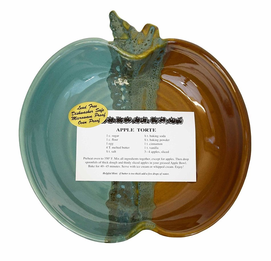 Clay In Motion Handmade Ceramic Apple Torte Baking Dish - Ocean Tide