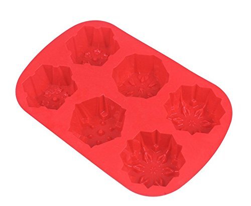 Youbedo 6 Cavity Snowflakes Silicone Cake Mold (Color Random) N3