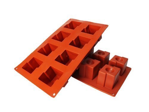 NY Cake Silicone Baking Mold - Square with Circle 6 Cavities.