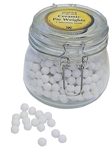 CybrTrayd R&M Pie Weights in Jar, 1.25 lb, White
