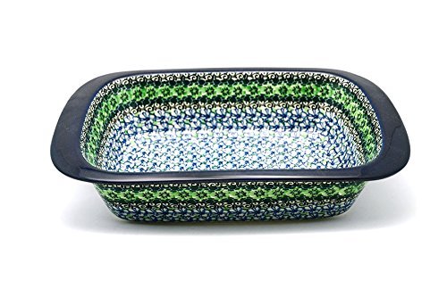 Polish Pottery Baker - Deep Dish with Grip Lip - Kiwi