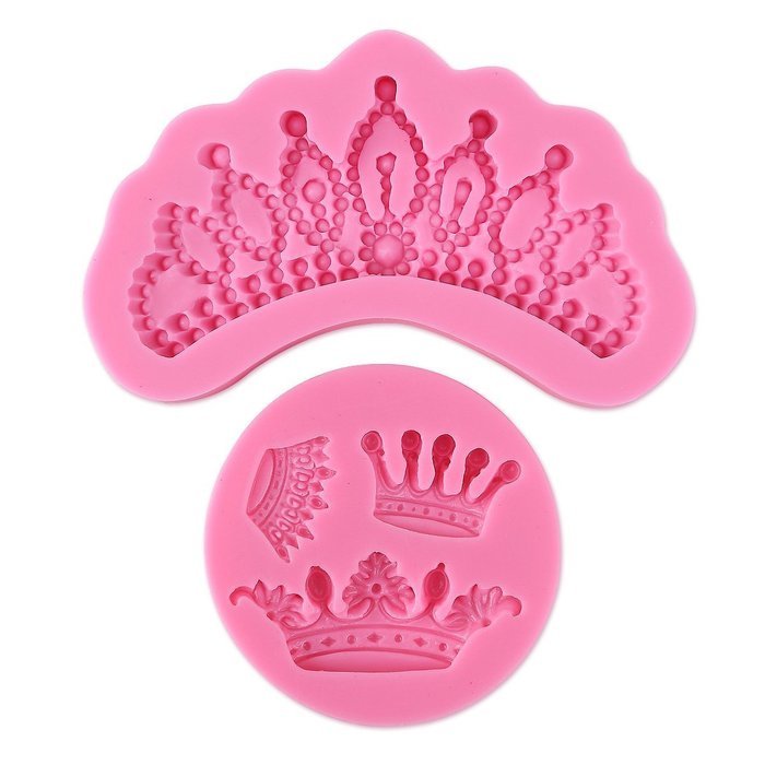 Wocuz Crown Silicone Fondant Candy Mold Mould Sugar Craft Cake Decorating Baking Tool Set of 2
