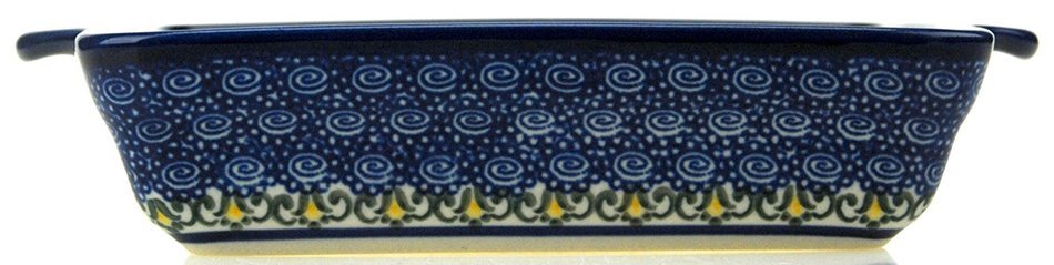 Ceramika Boleslawiecka Kalich Polish Hand Painted Baking Dish 6" x 5" x 1.5" (Blueberries) N4