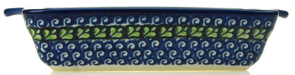 Ceramika Boleslawiecka Kalich Polish Hand Painted Baking Dish 6" x 5" x 1.5" (Blueberries) N6