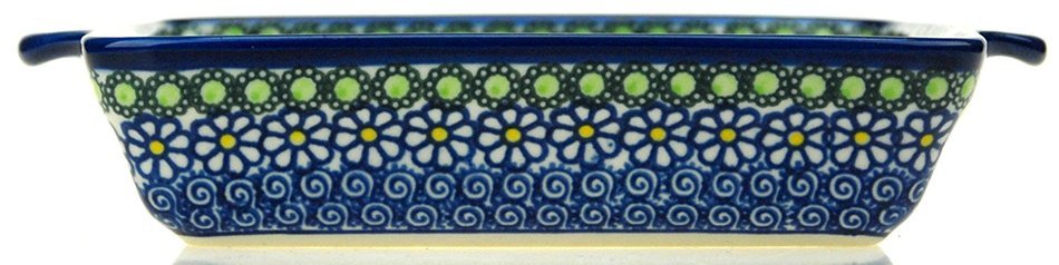 Ceramika Boleslawiecka Kalich Polish Hand Painted Baking Dish 6" x 5" x 1.5" (Blueberries) N8
