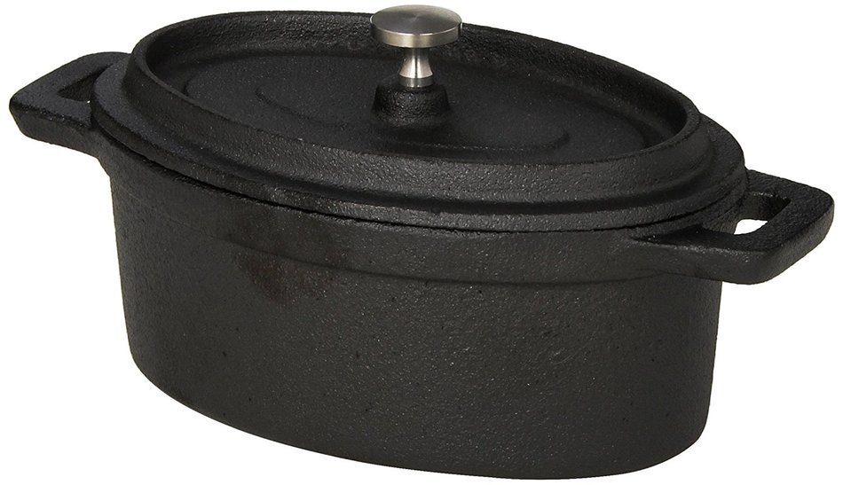 American Metalcraft CIPOV6040 Cast Iron Oval Casseroles and Pots, 7.5" Length x 4" Width, Black