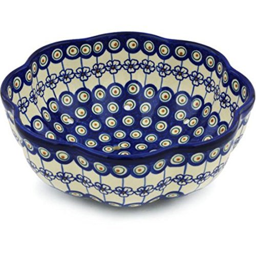 Ceramika Bona H0676H Polish Pottery Ceramic Colander Hand Painted, 9-Inch