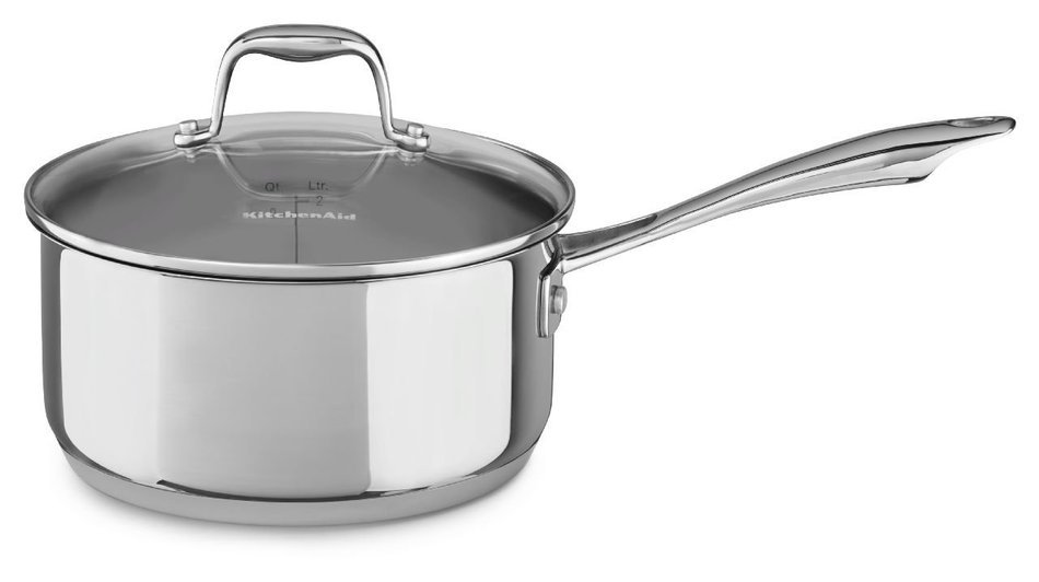 KitchenAid KCS60LCLS Stainless Steel 6.0-Quart Low Casserole with Lid Cookware - Polished Stainless Steel N13