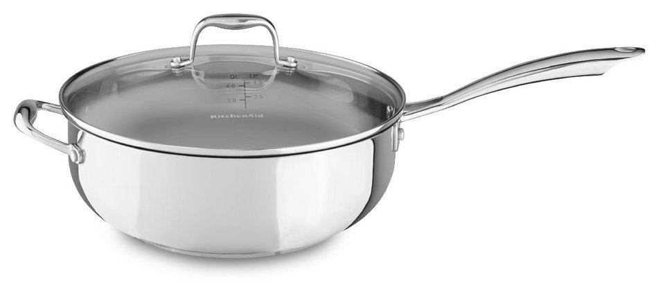 KitchenAid KCS60LCLS Stainless Steel 6.0-Quart Low Casserole with Lid Cookware - Polished Stainless Steel N14