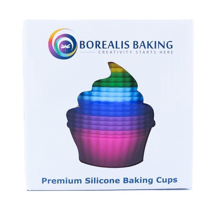 Borealis Baking Premium Silicone Baking Cups - 24 Reusable Cupcake Liners / Muffin Cups in 8 Beautiful Colors... N2