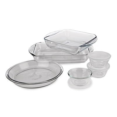 Anchor Hocking Glass 9 Pc Baking Set, Essentials N3