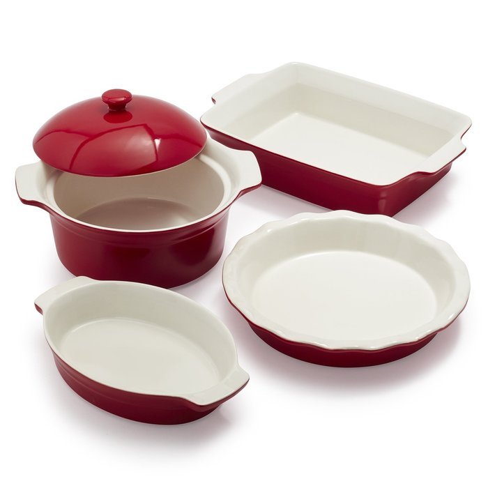 Sur La Table Red Oven-to-Table 5-Piece Baker Set 5PC SET RED