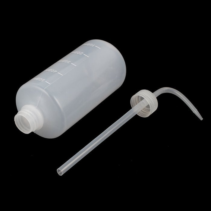 uxcell Plastic Bent Tip Liquid Squeeze Measuring Bottle 500mL 250mL 2 in 1 N2