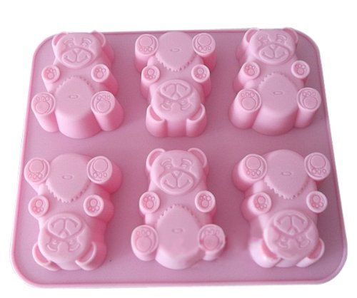 Wholeport Bear Shape Silicone Baking Cake Mold Bakeware 6 Holes