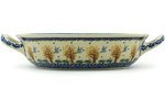 Polmedia Polish Pottery 10-inch Stoneware Round Baker with Handles H2314H Hand Painted from Ceramika Artystyczna... N3