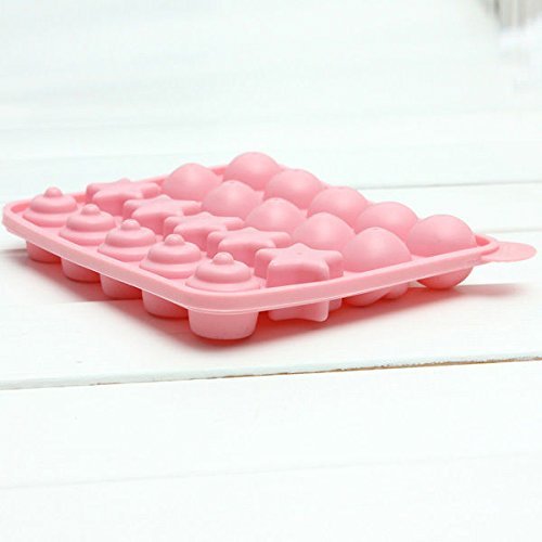 Lariy Silicone Cake Candy Chocolate Lollipop Mold With 20 Sticks Funny Stars Circle N4